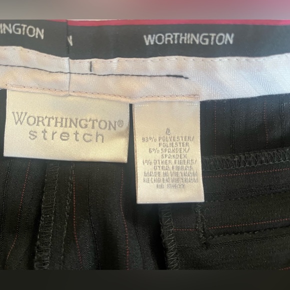 Worthington Black with Pinstripes Dressy Trouser Pants Wide Leg Women’s Size 4 - Picture 11 of 14